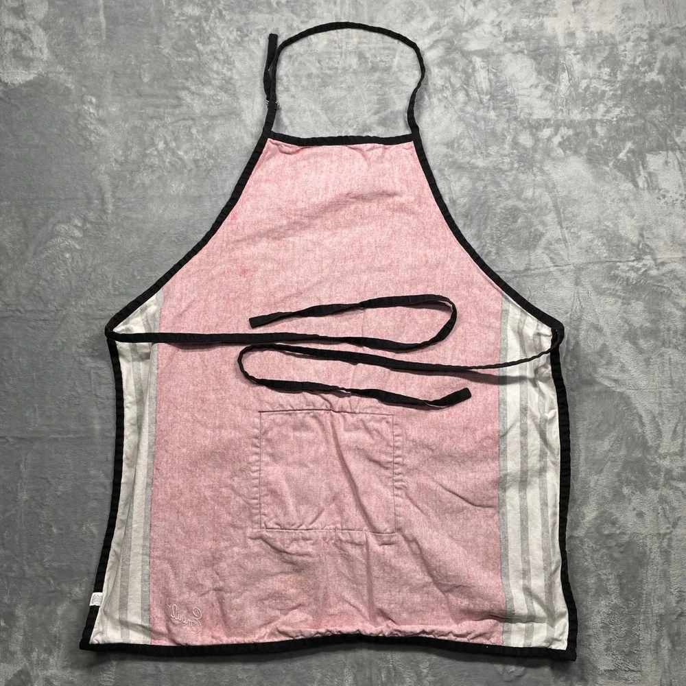 Emeril Lagasse Apron‎ Kick It Up A Notch Red Black White Stripes Pocket